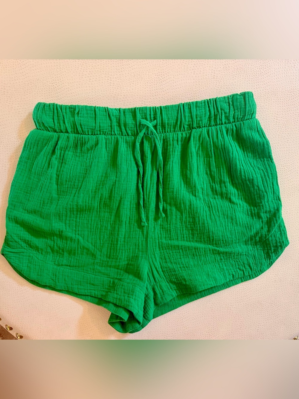 Boden Bright Green Drawstring Athletic Shorts